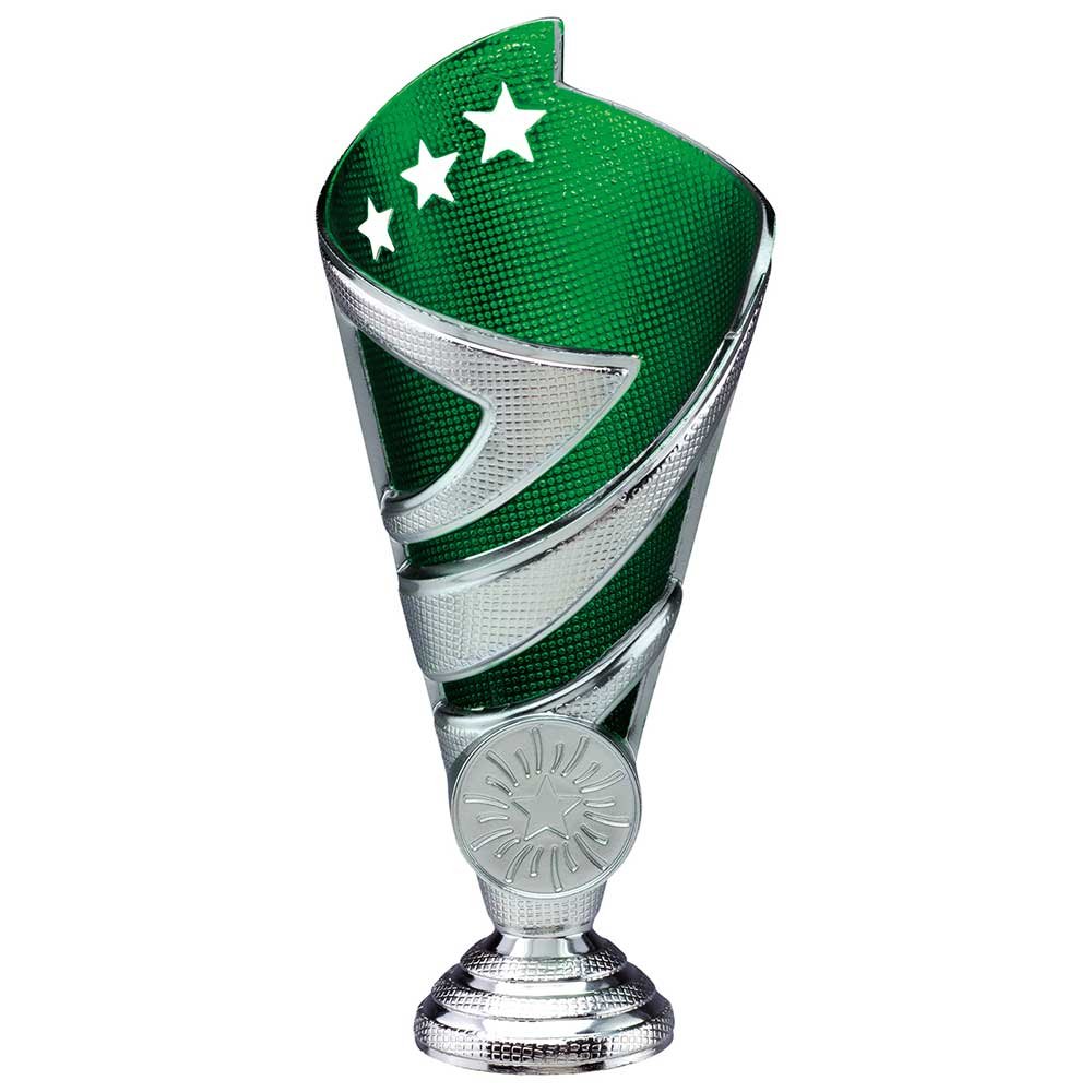 C24035A.jpg Hurricane Plastic Cup Silver & Green - Image 1