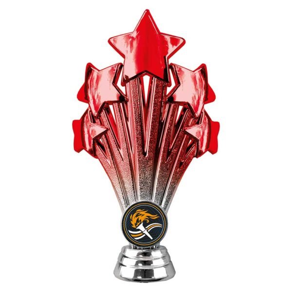 5 Star Plastic Holder Red and Silver