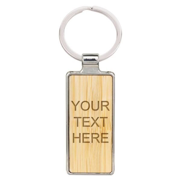 Echo Rectangle Bamboo Keyring