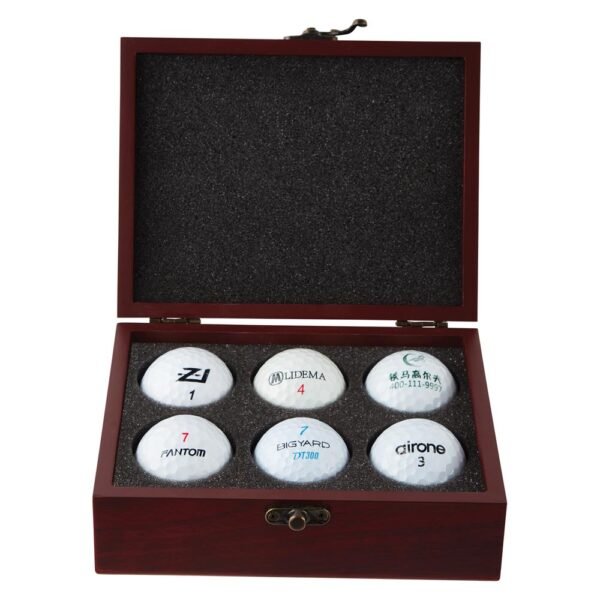 Ace 6 Golf Ball Mahogany Case