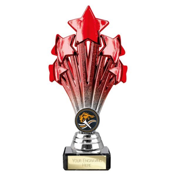 5 Star Trophy Red and Silver