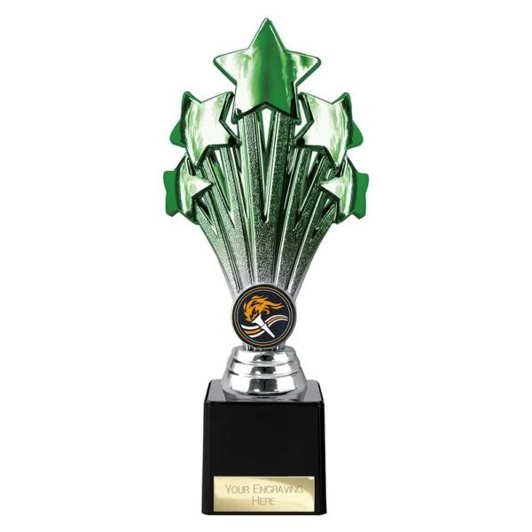 5 Star Trophy Green and Silver
