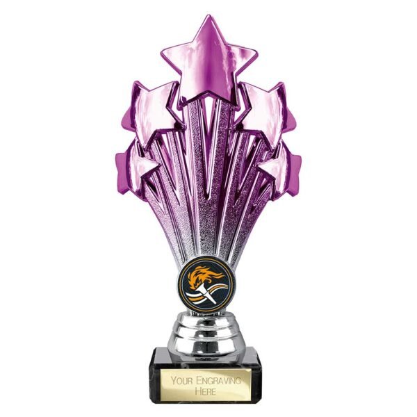 5 Star Trophy Purple and Silver